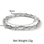 THE BLING KING Honeycomb Tennis Chain Necklace Prong Setting 5A Cubic Zirconia Choker HipHop Fashion Jewelry For Party