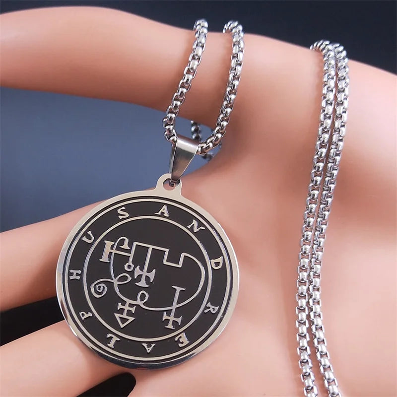 Occult Sigil Silver Pendant Goth Andrealphus Satan