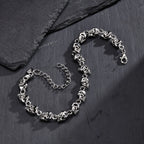 Gothic Full Skull Ghost Head Bracelet for Men,Rock Punk Motorcycle Riding Bicycle Chain Wristband,Halloween Jewelry