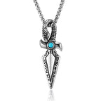 Viking Snake Arrowhead Pendant Necklace for Men — Stainless Steel