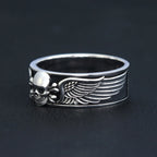 Skull Wing Ring — 925 Silver