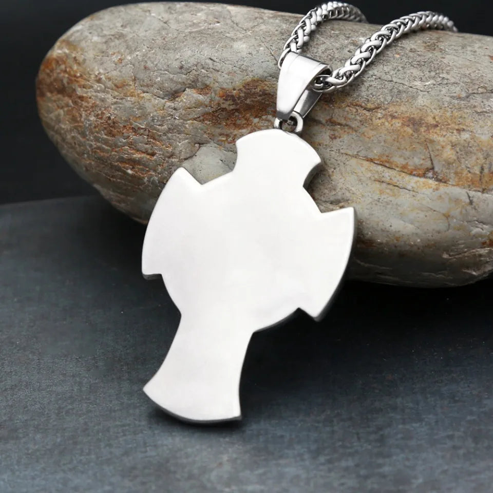 Cross Steel Pendant Vintage 316L Saint Michael