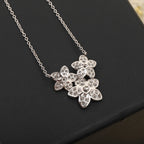 Mini 2022 Brand Pure 925 Sterling Silver Jewelry Women Cherry Flower Diamond Pendant Necklace Lovely Design Fine Luxury