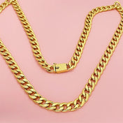 Gold-Tone Fortune Buckle Boss Chain Necklace