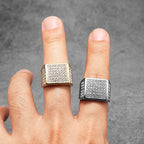 Square Gemstone Ring — Stainless Steel