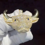 Bull Head Men Pendant Necklace CZ Hip Hop Rapper Shining Street Fashion Necklace Unique jewelry Holiday Gifts, Birthday