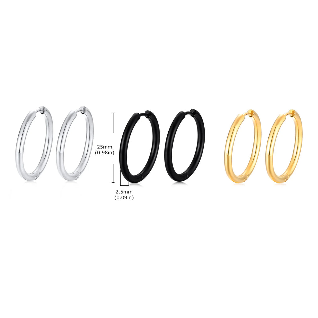 Minimal Hoop Earring — Stainless Steel
