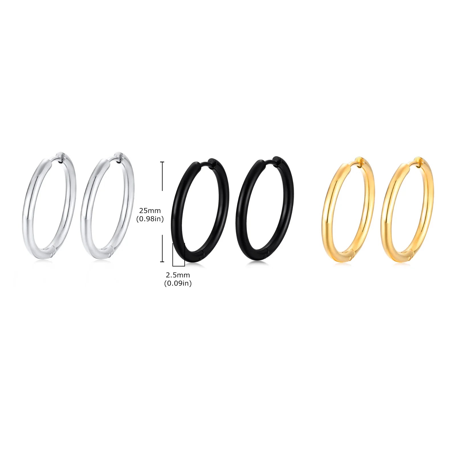 Minimal Hoop Earring — Stainless Steel