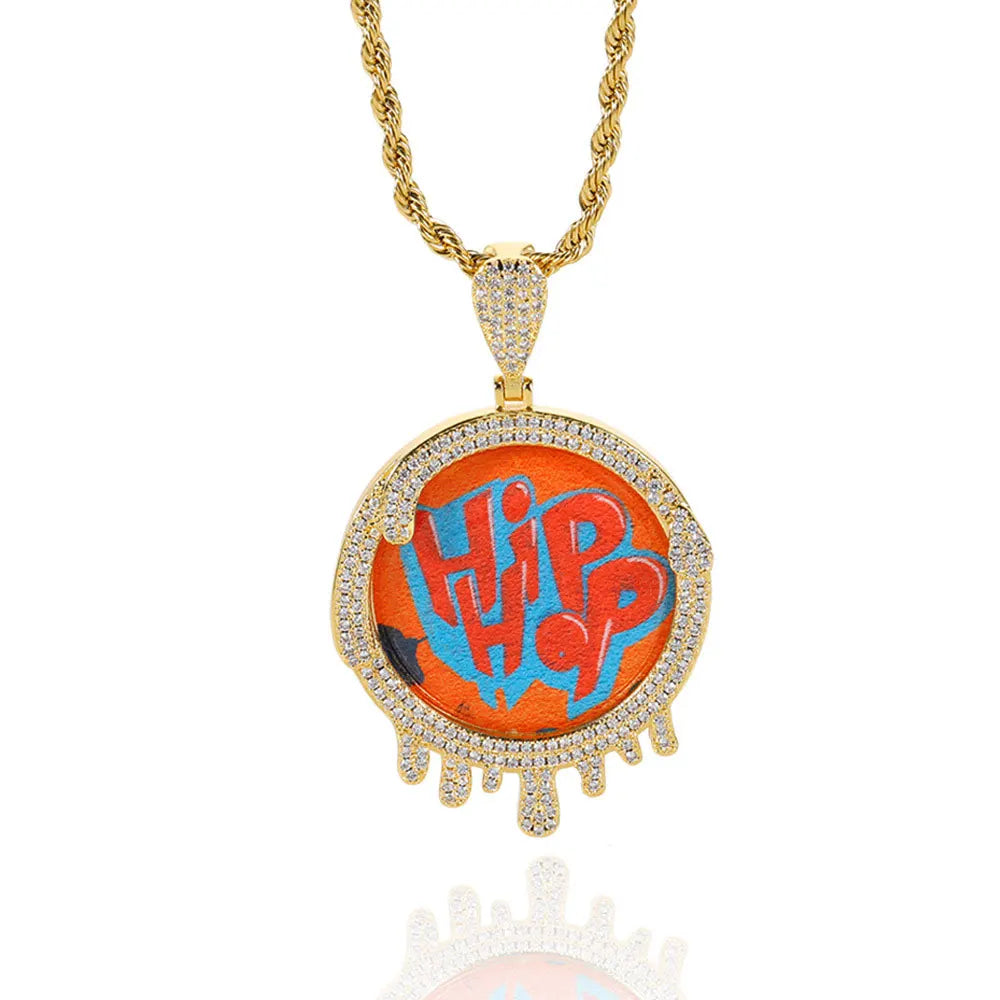 Iced Out Photo Pendant Necklace