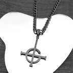 Cross Black Pendant Necklace — Stainless Steel