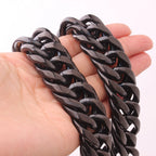 Black Cuban Chain Necklace 9-22mm — SS