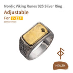 Nordic Hammer Ring Silver Inlaid Copper Viking Rune Silver Jewelry