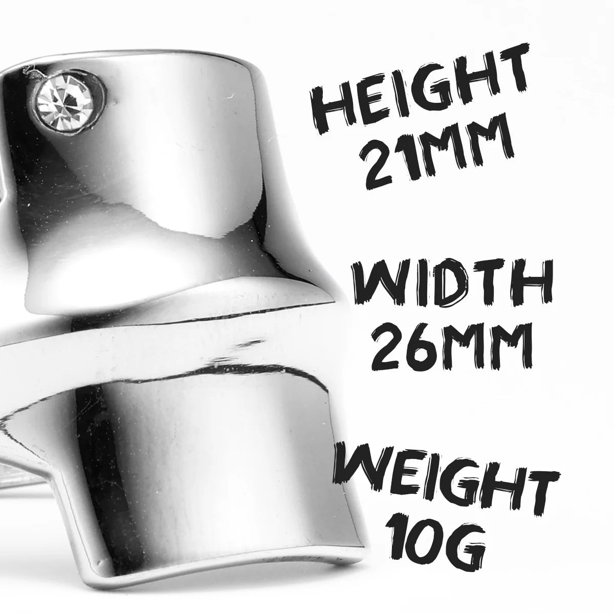 Shield Gemstone Ring — Stainless Steel