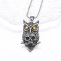 Gothic Style Owl Skull Pendant Necklace for Personalized Men's Retro Motorcycle Rider Party Jewelry Accessories