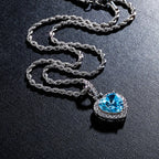Iced Out Heart Pendant Necklace Stainless Steel CZ