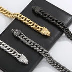 Gothic Wolf Head Stainless Steel Men's Bracelet 4 Color Available Unique Masculine Jewelry Gifts for Party