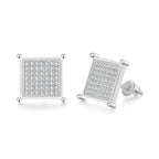 Iced Out Zircon Stud Earrings — Two-Tone