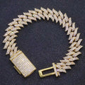 Iced Out Spiked Chain Necklace Stainless Steel