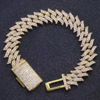 Iced Out Spiked Chain Necklace Stainless Steel