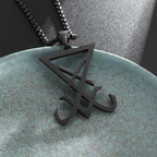 Stainless Steel Gothic Mysterious Ghost Death Band Symbol Pendant Necklace Personalized Punk Jewelry for Men and Women