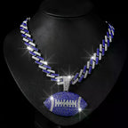 Football Pendant Necklace with 18-Inch Miami Chain — Sports Fan