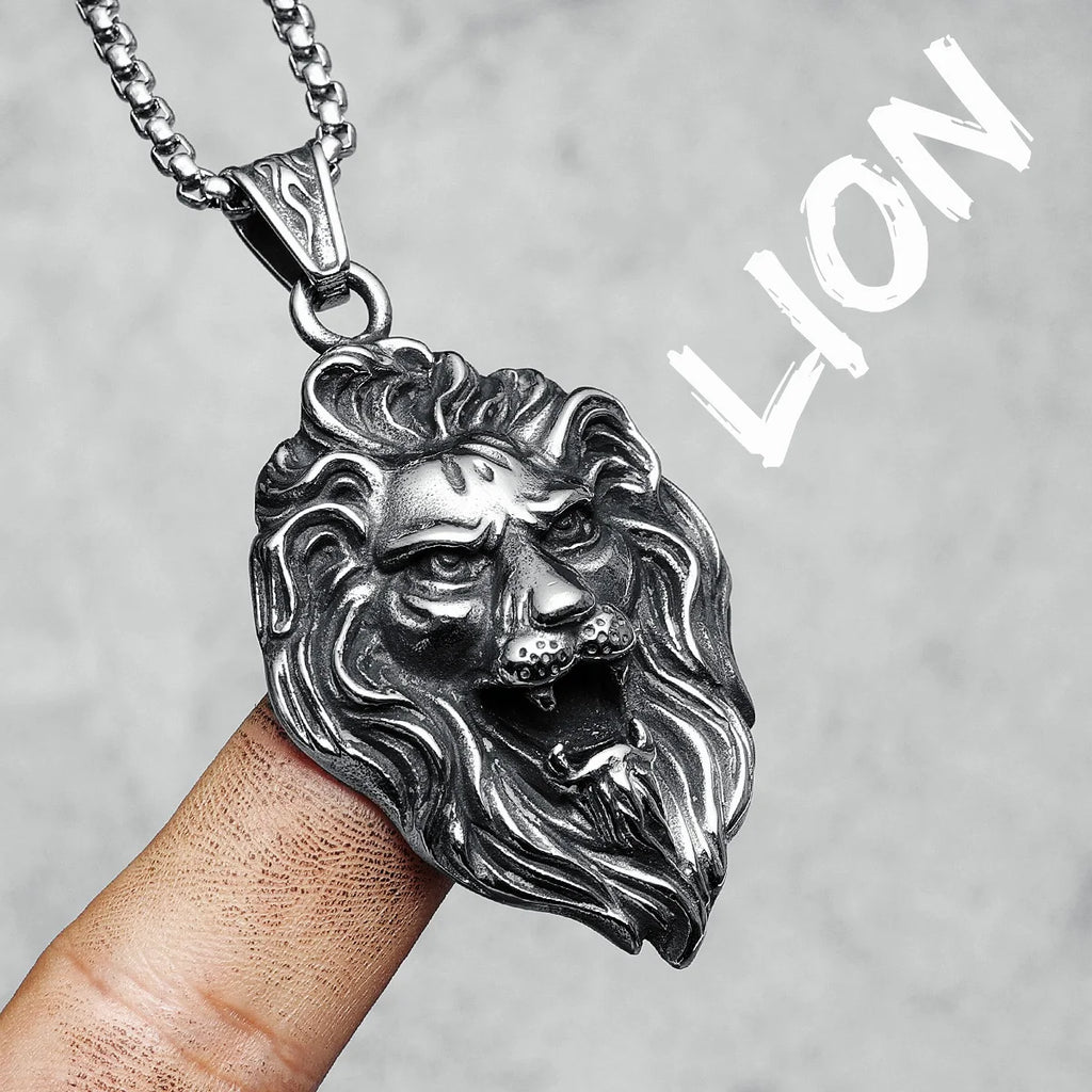 Wild Lion King Pendant Necklace — Stainless Steel
