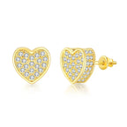 Iced Out Round CZ Piercing Stud Earrings for Men and Women