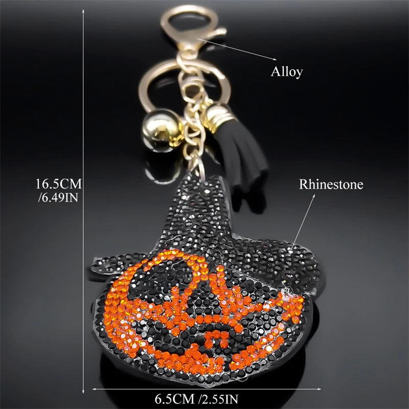 Iced Out Key Steel Pendant Halloween Ghost Pumpkin
