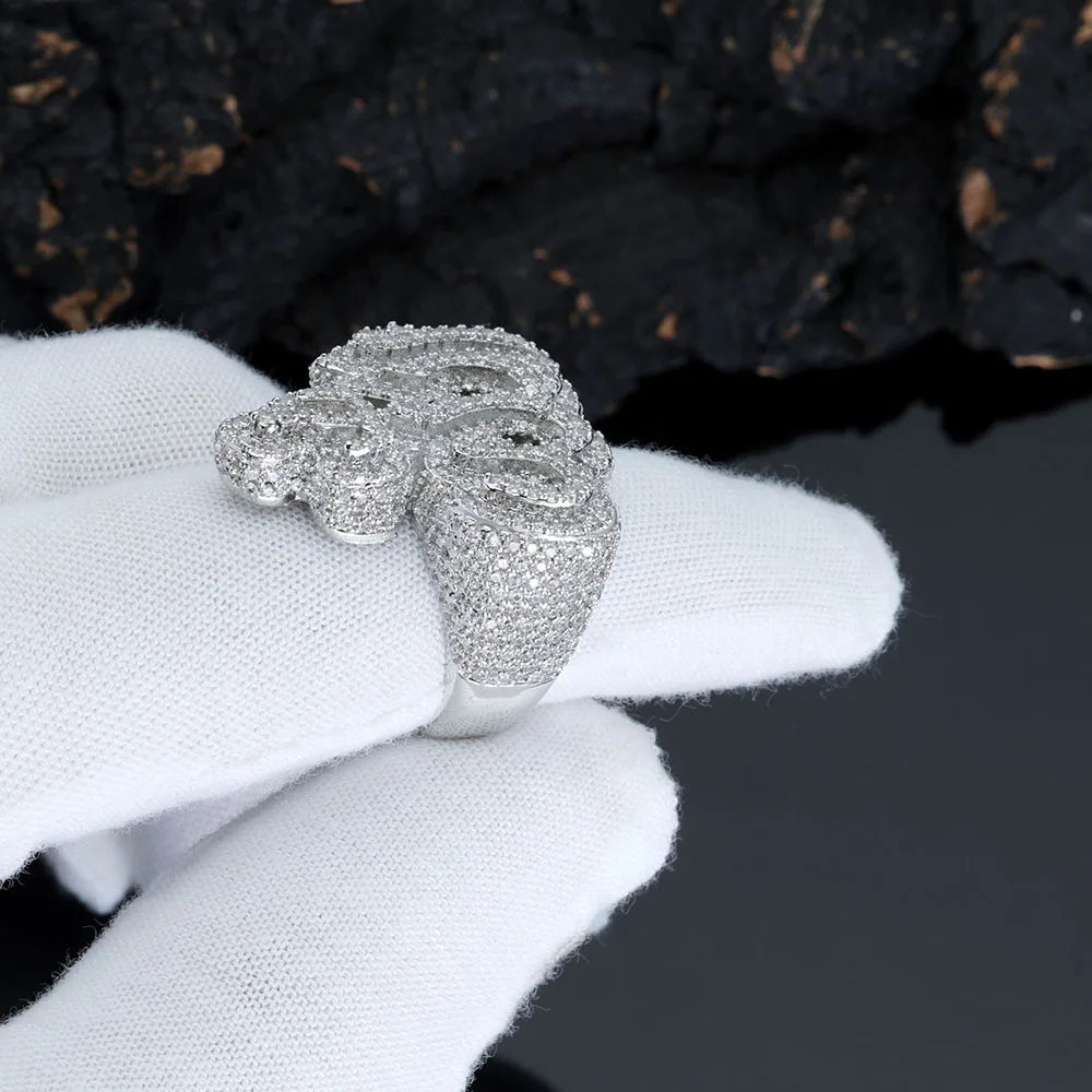 Gold Crown Ring Iced Out CZ Statement