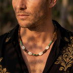 Coconut Shell Beaded Surfer Necklace