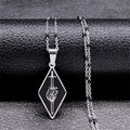Steel Pendant Dark Enamel Transgender Symbol Triangle