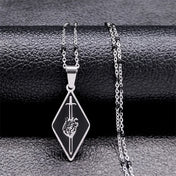 Steel Pendant Dark Enamel Transgender Symbol Triangle