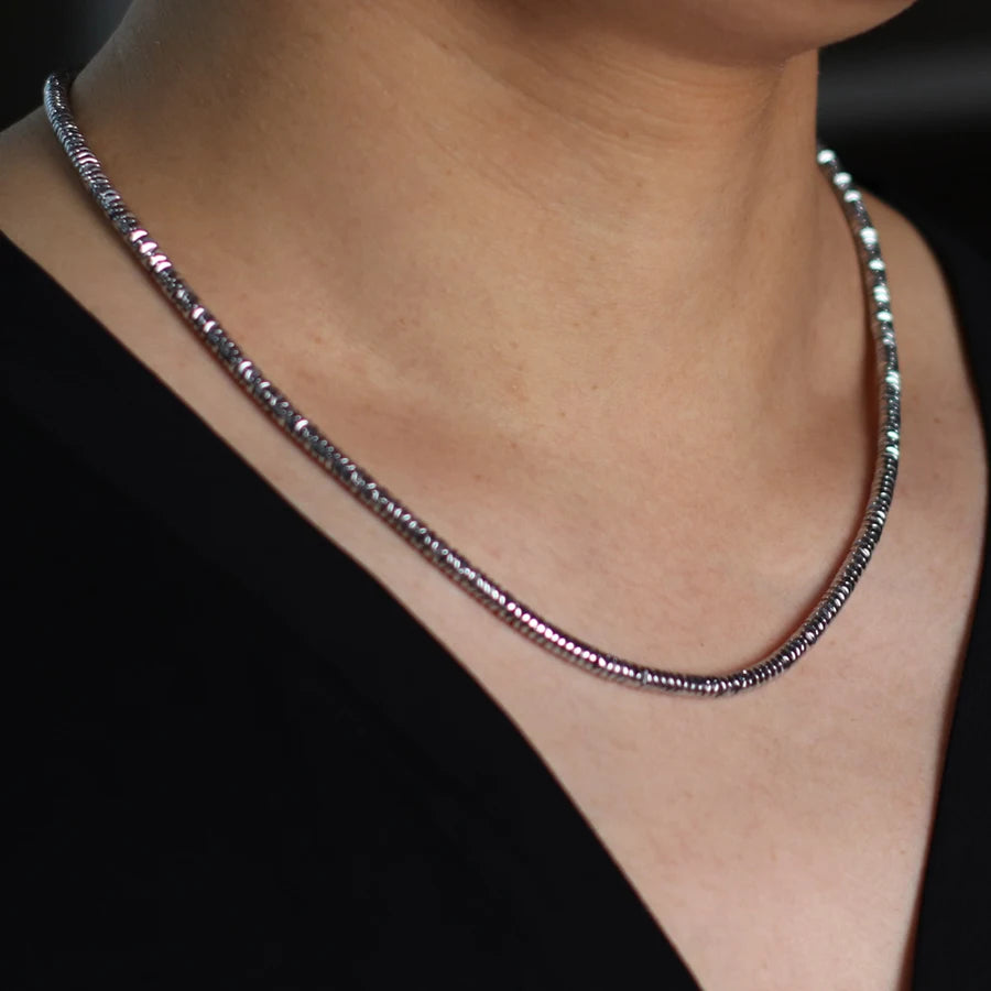 Exquisite Hematite Stone Beads Necklace Men 4 Styles Silver Gold Color 19 Inches Short Collar Jewelry Wealth Leisure Accessories