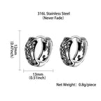 Vintage Hollow Dragon Carved Earrings — Stainless Steel