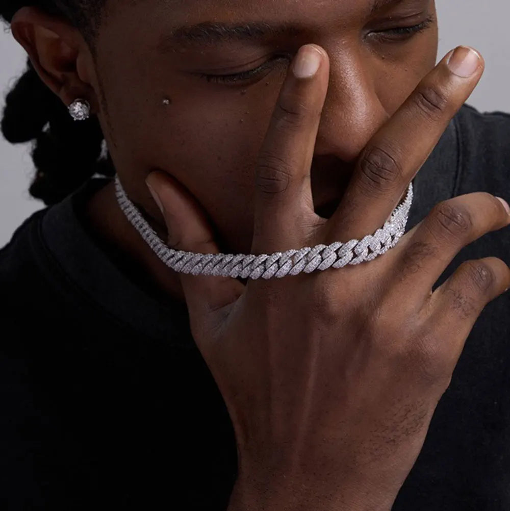 Iced Out Cuban Chain Necklace Stainless Steel 10MM