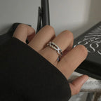 Blade Ring Punk Black Silver Band for Men — Stainless Steel