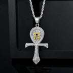 Iced Out Ankh Eye of Horus Pendant Necklace