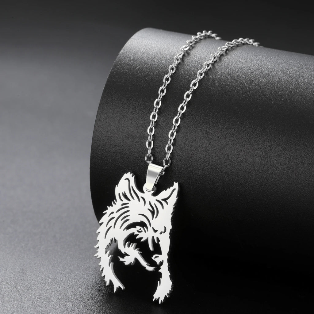 Wolf Head Necklace for Men Women Stainless Steel Animal Neck Chain Gift Punk Jewelry Birthday Gifts 2026 Wholesale New