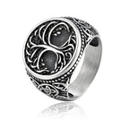 Viking Tree Of Life Ring 316L Stainless Steel Distressed Grey Norse Mythology Symbol Retro Hip Hop Men Hand Jewelry For Male Hot