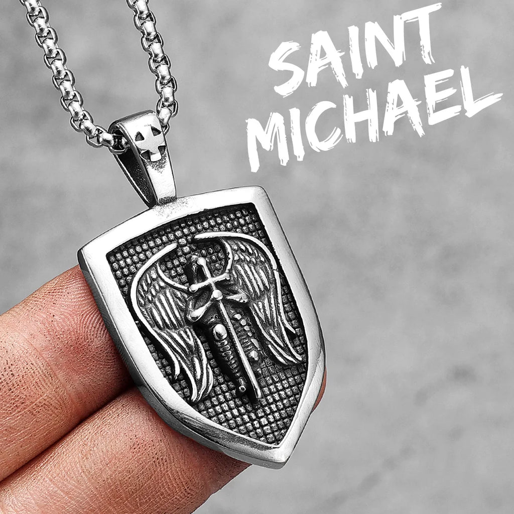Archangel Michael Pendant — Stainless Steel
