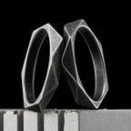Rhombic Geometric Cut Minimalist Ring — Stainless Steel