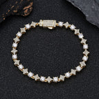 Star Tennis Chain Necklace Iced Out CZ