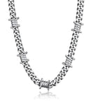 Gothic Barbed Wire Stainless Steel Pendant Necklace