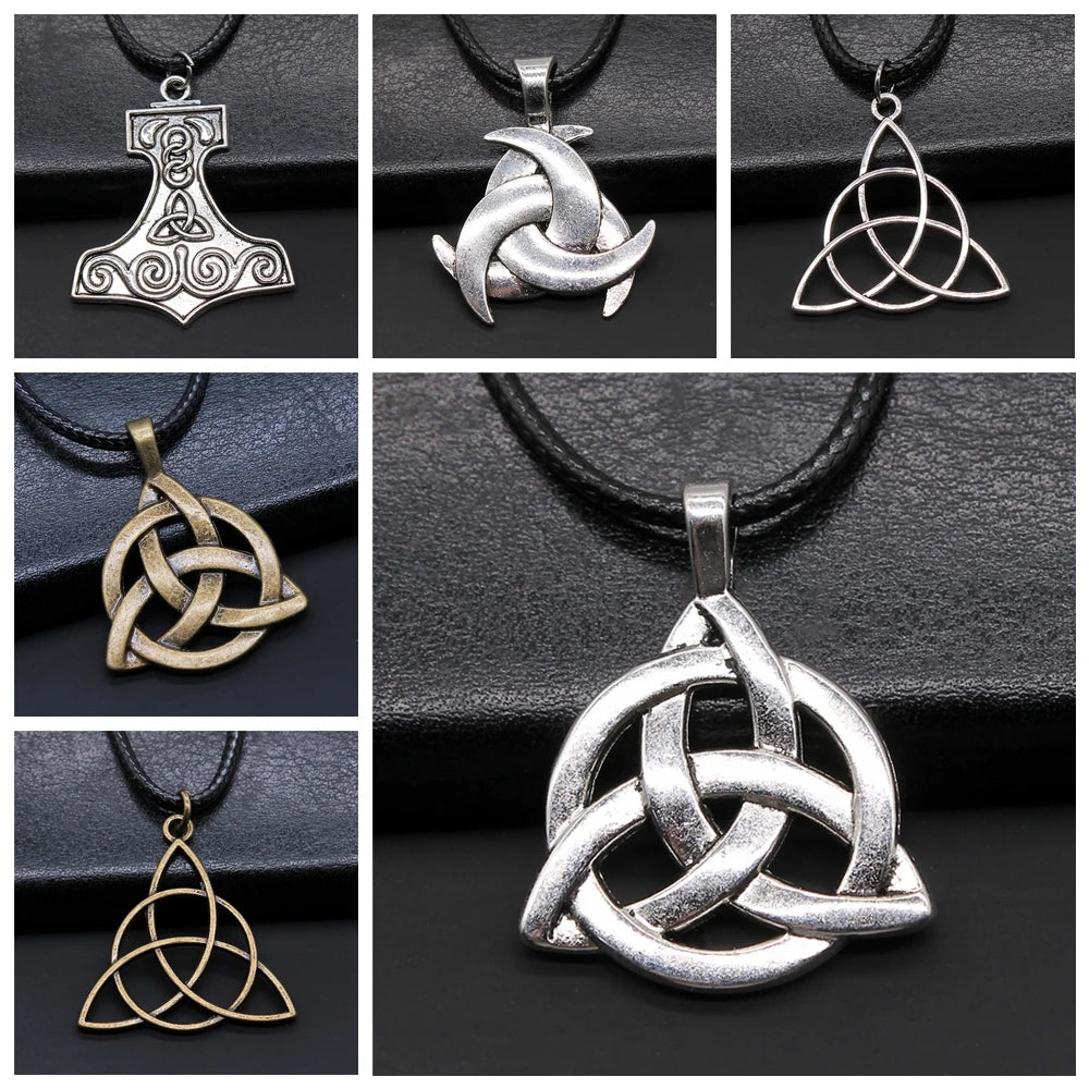 Triquetra Knot Statement Pendant Necklace