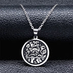 Sigil Lucifer Enamel Pendant Necklace — Stainless Steel