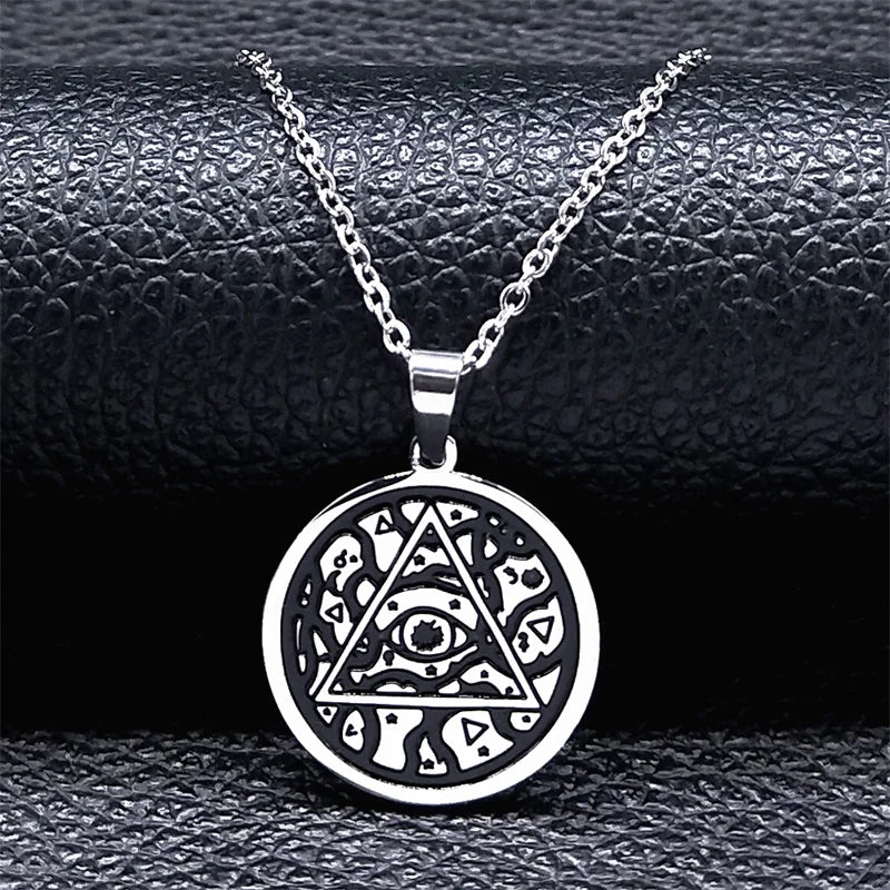 Sigil Lucifer Enamel Pendant Necklace — Stainless Steel