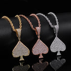 925 Silver VVS Moissanite Ace Spade Pendant
