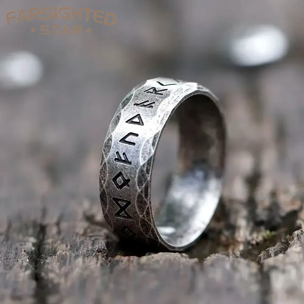 Viking Runes Celtic Knot Ring — Stainless Steel