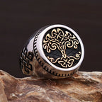 Tree Of Life Steel Ring Vintage Nordic Viking