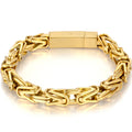 Gold Color Bracelet for Men Stainless Steel 8MM V Shape Chain Men's Wrist Arm Jewelry Birthday Gifts for Boys Him